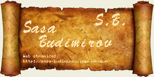 Saša Budimirov vizit kartica